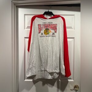 NHL Chicago Blackhawks Red and White Long Sleeve Shirt. Size 3x